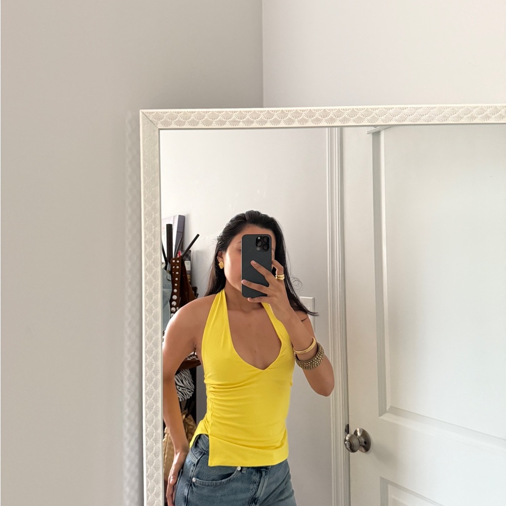 Yellow Halter Neck Top